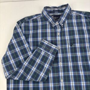 American Eagle Long Sleeve 100% Cotton Plaid Athletic Fit Button Up Shirt XXL